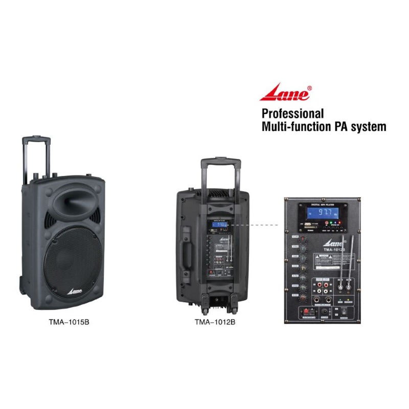 Lane TMA-1015B 15 inch wireless rechargeable amplifier speaker 